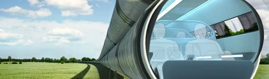 Front (or rear) view of an ETT capsule in a maglev tube
