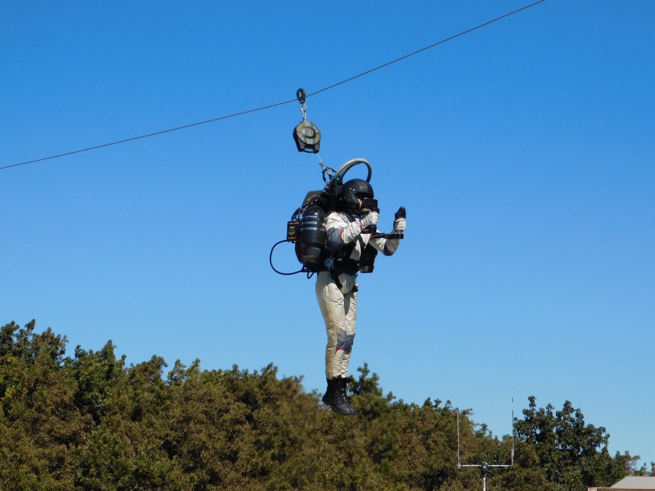 One of Jetpack Aviation's pilots demonstrates the JB-10