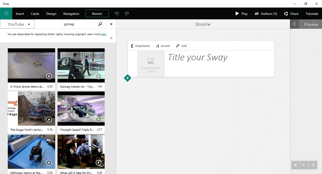 Content can also be searched for from a specific source, such as YouTube