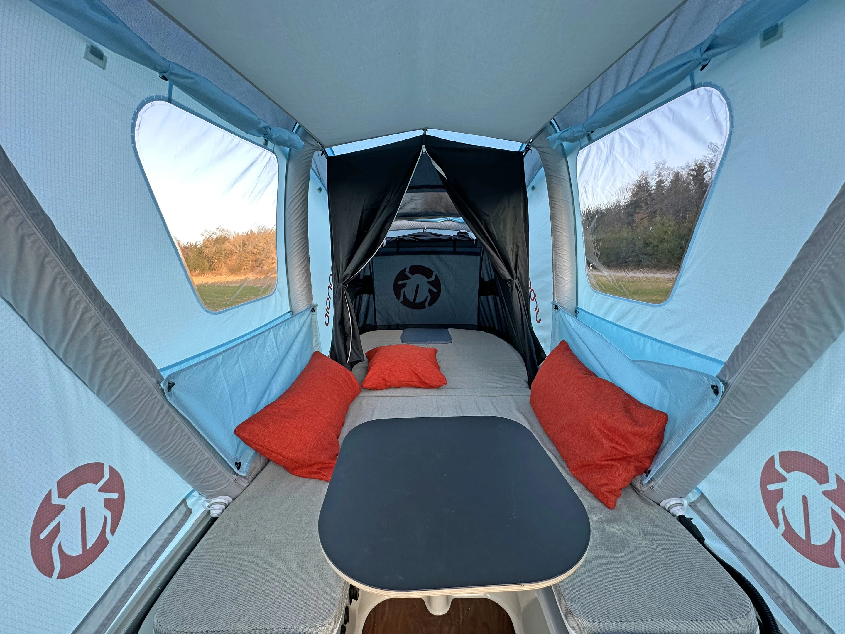 The dining lounge is sized to seat up to four people