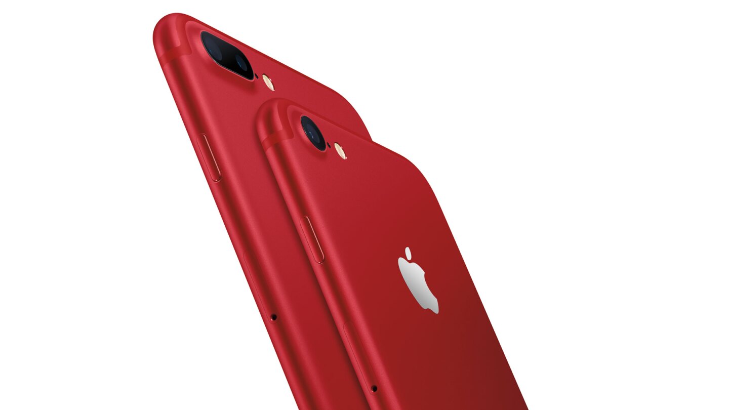 Apple also unveiled a red version of the iPhone 7 and 7 Plus