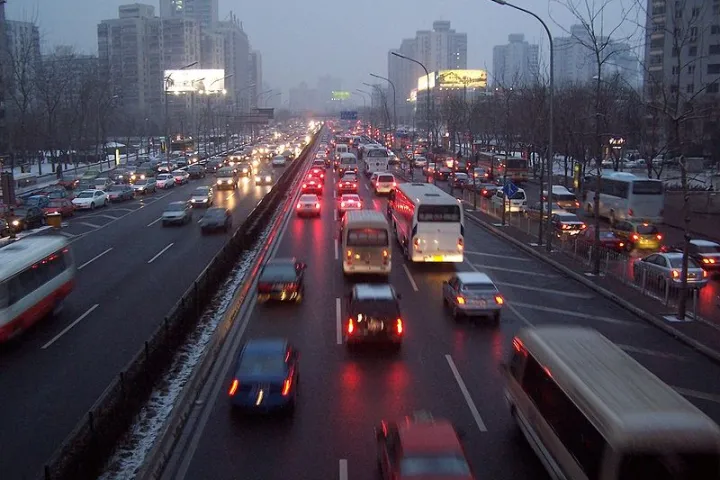 Traffic on the streets of Beijing, the worst offender on the index