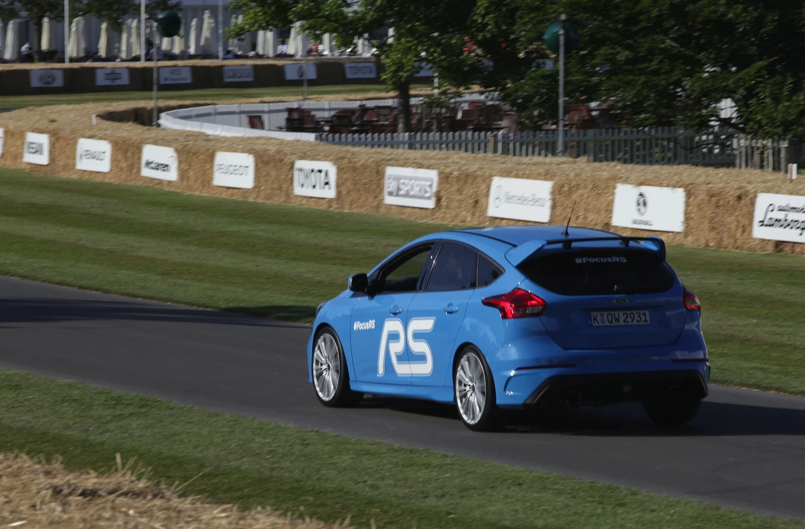 Ford demonstrated the performance of the all-new Focus RS to the public for the first time at the 2015 Goodwood Festival of Speed, where World Rallycross star Ken Block tackled the hillclimb at the wheel of a prototype car. The Focus RS is the first Ford RS model equipped with selectable Drive Modes (including a Drift Mode that allows controlled oversteer drifts) and launch control. The 2.3-litre all-aluminium four-cylinder EcoBoost borrowed from the Ford Mustang has been significantly upgraded for the Focus RS to deliver 10 per cent more power with 350 PS maximum output.