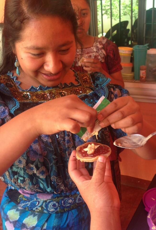 A participant in the trial preparing the supplement for consumption