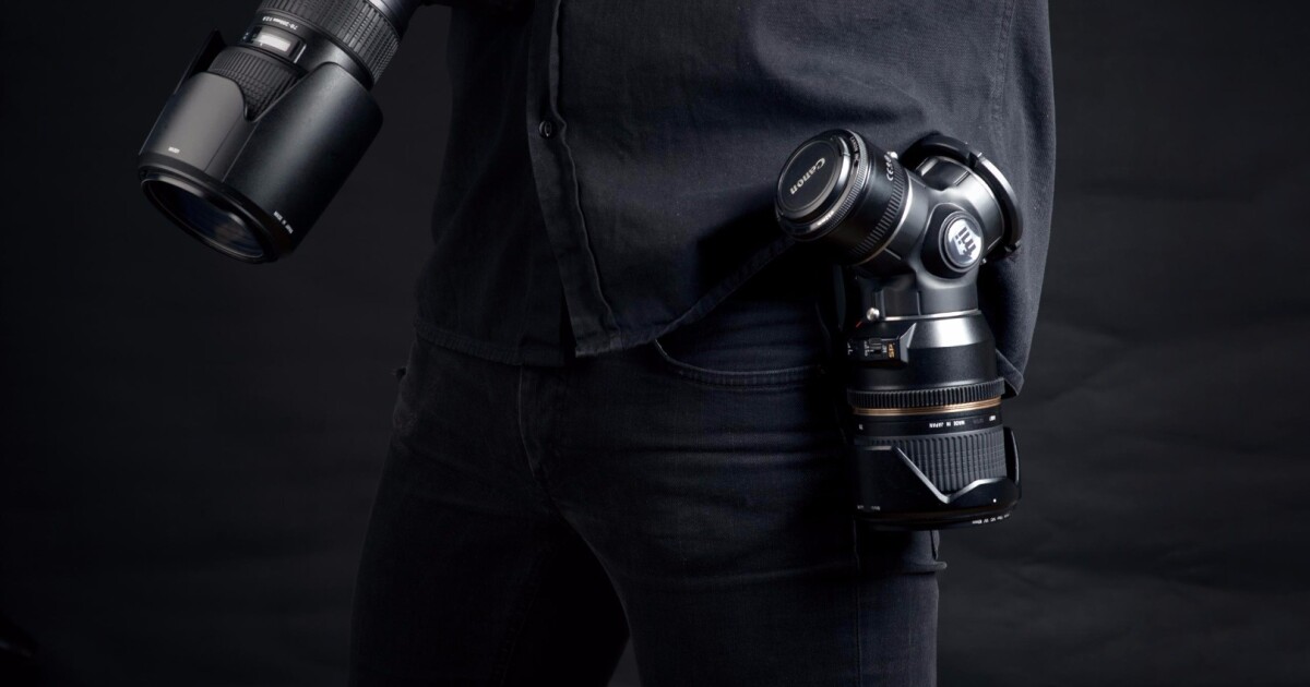 Swivelling lens holder keeps your glass within grasp