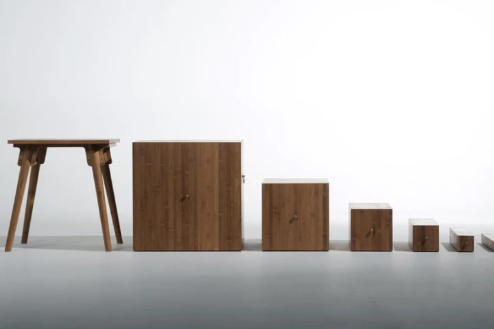 Fibonacci Cabinet comprises separate units which all follow the Fibonacci sequence