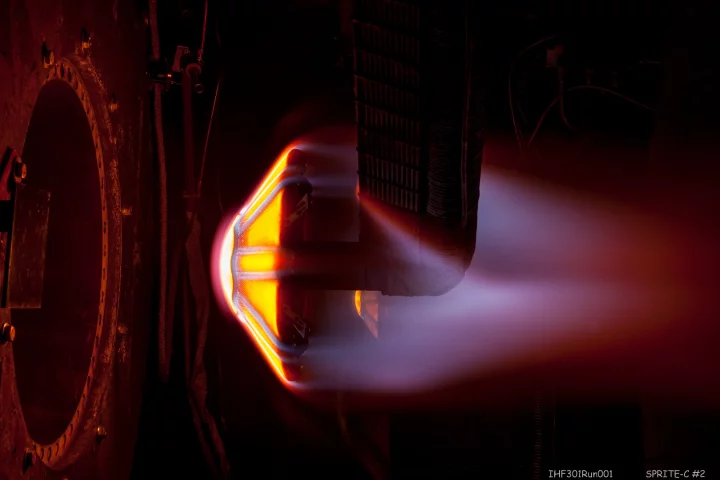 The ADEPT shield recently underwent thermal tests simulating the conditions of a Martian reentry