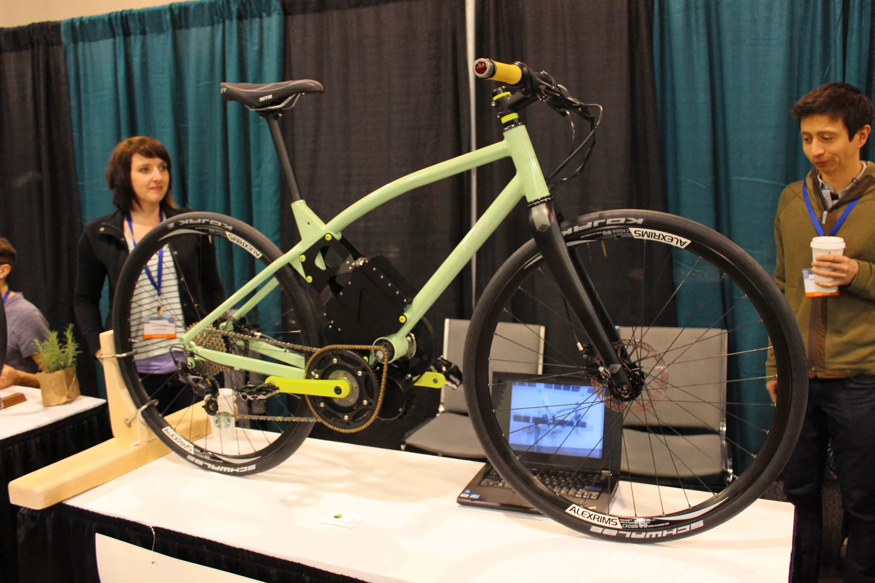 Green Pea Bikes was showcasing this prototype electric-assist bike, that can reportedly travel around 25-30 miles (40-48 km) per charge at about 25 mph