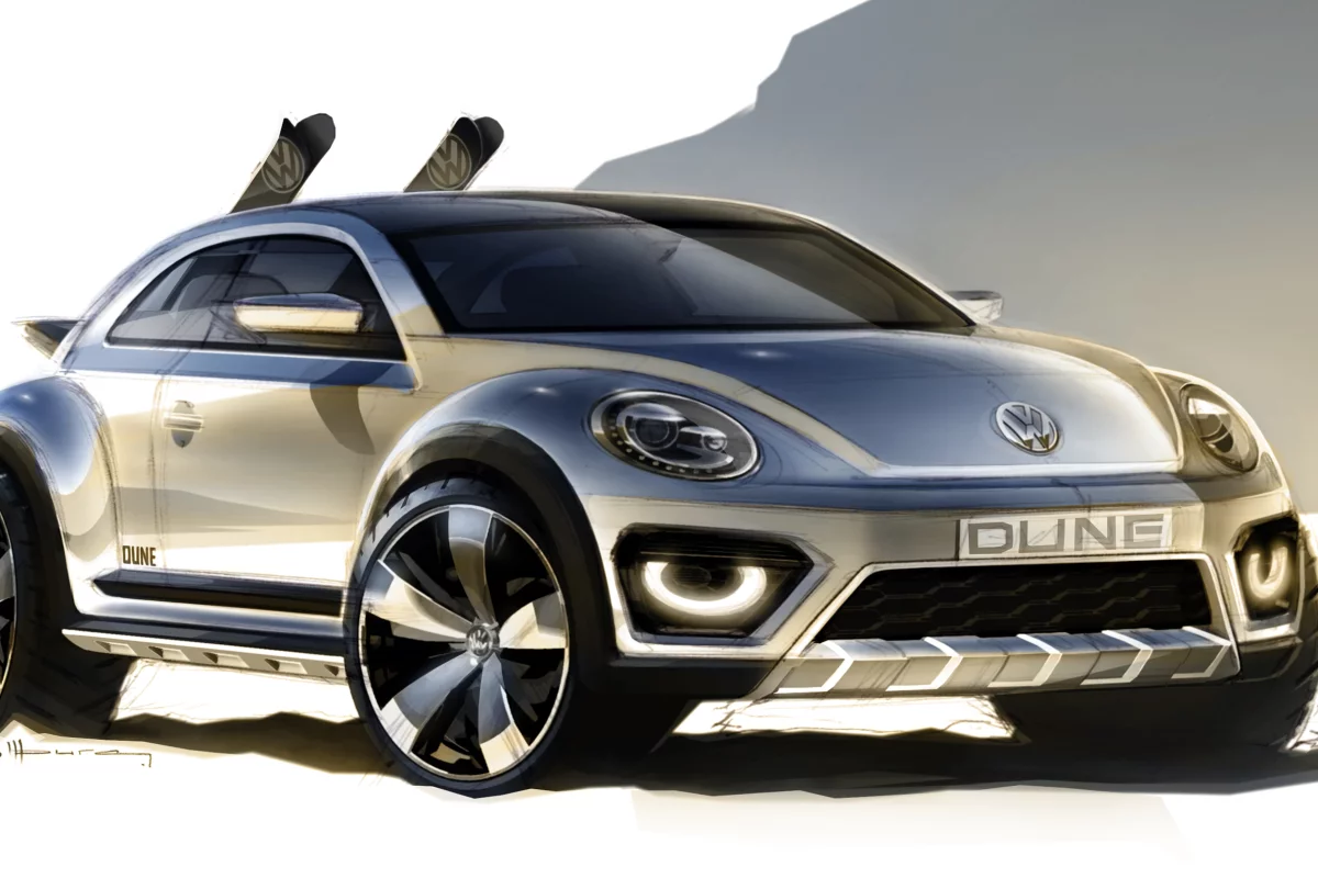 First sketch of the 2014 Beetle Dune concept