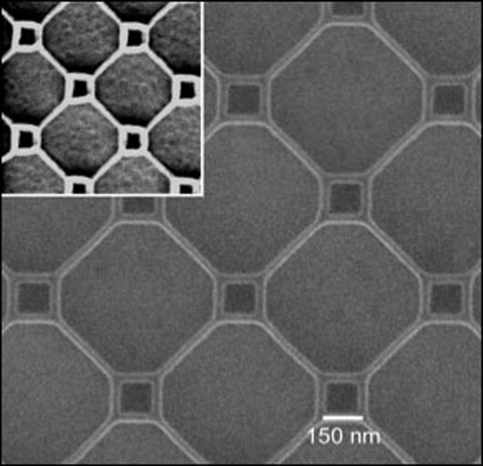 A fragment of a superconducting thin film patterned with nano-loops