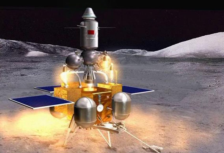 An artist's rendering of Chang'e-5, which will return lunar samples to Earth