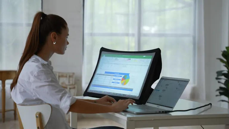 Pop Out Monitor Backpack-friendly, pop-up display doubles as a short-throw projector