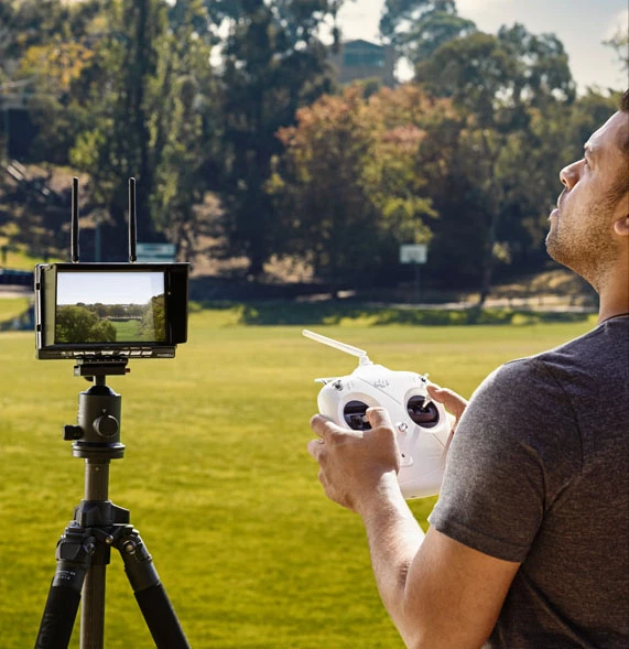 Blackmagic Micro Cinema Camera - using a video transmitter, live view can be sent to a monitor on the ground