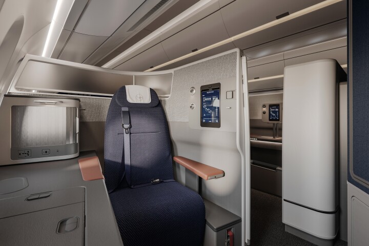 The new Allegris Business-class boasts a spacious single seat with extra work space