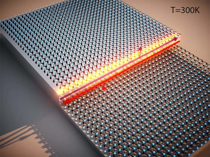 An illustration depicting a topological insulator in action