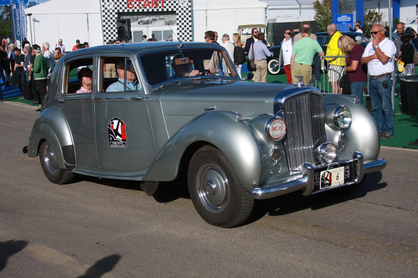 A Bentley begins The Pebble Beach Concours d'Elegance
