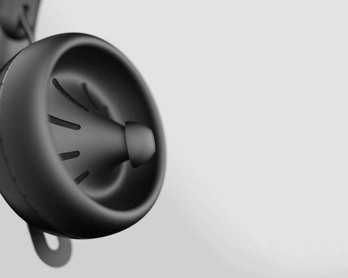 The in-ear/over-ear "inova" design of the Nura headphones is unique and slightly saucy looking.