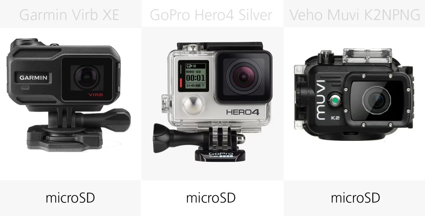 Storage (Garmin Virb XE, GoPro Hero4 Silver, Veho Muvi K2 NPNG)