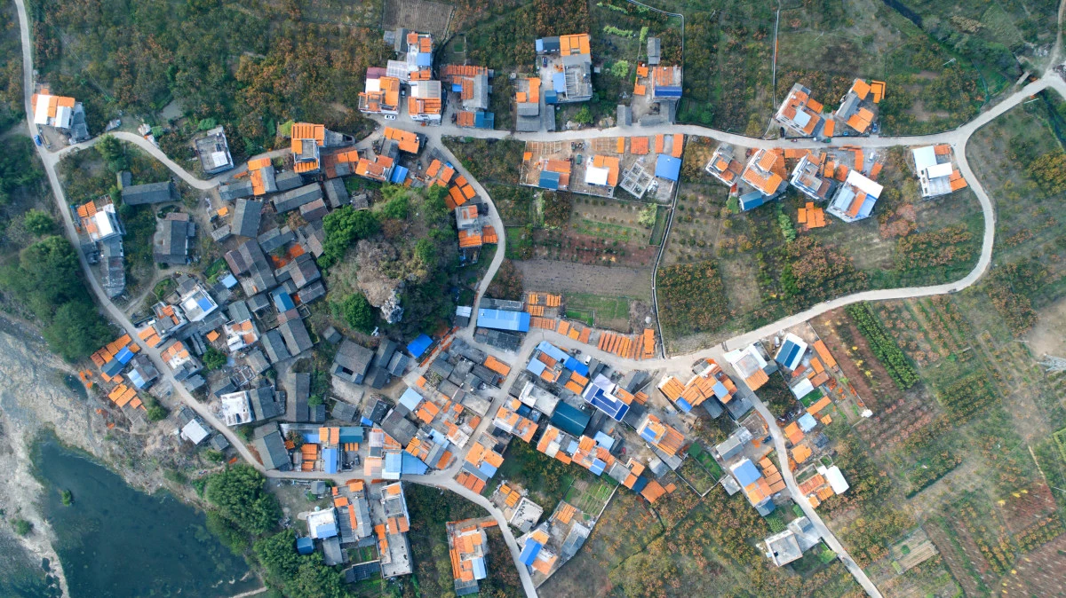 This image of a Chinese village claimed second place in the Professional "Story" category of SkyPixel's 2017 Photo Contest