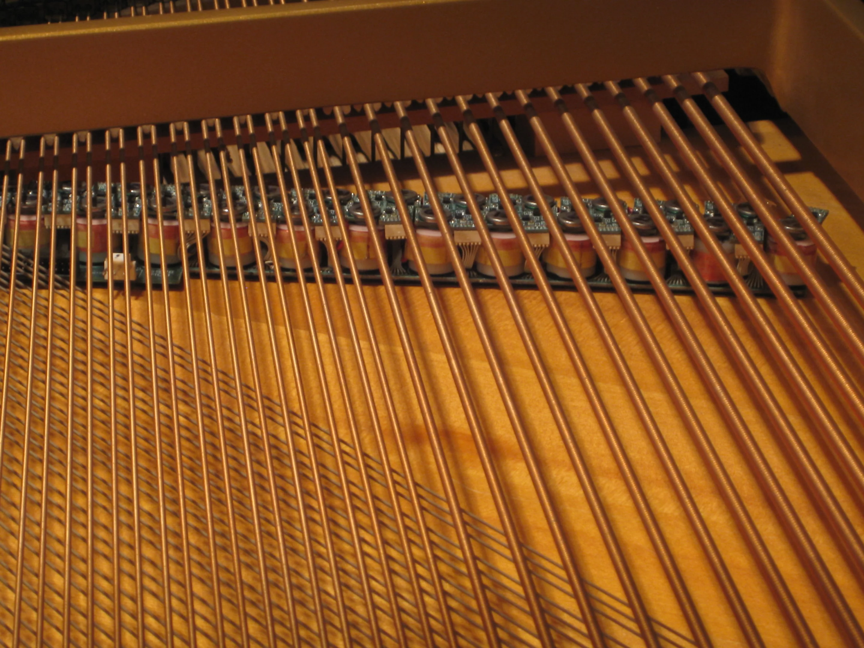 Each string of the piano has its own sustainer module