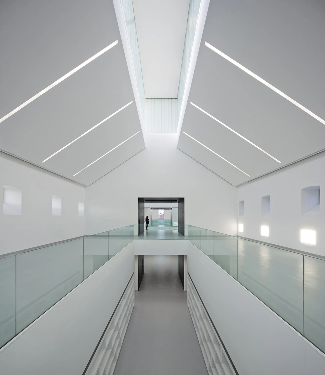 Inside is clean, white and utilitarian