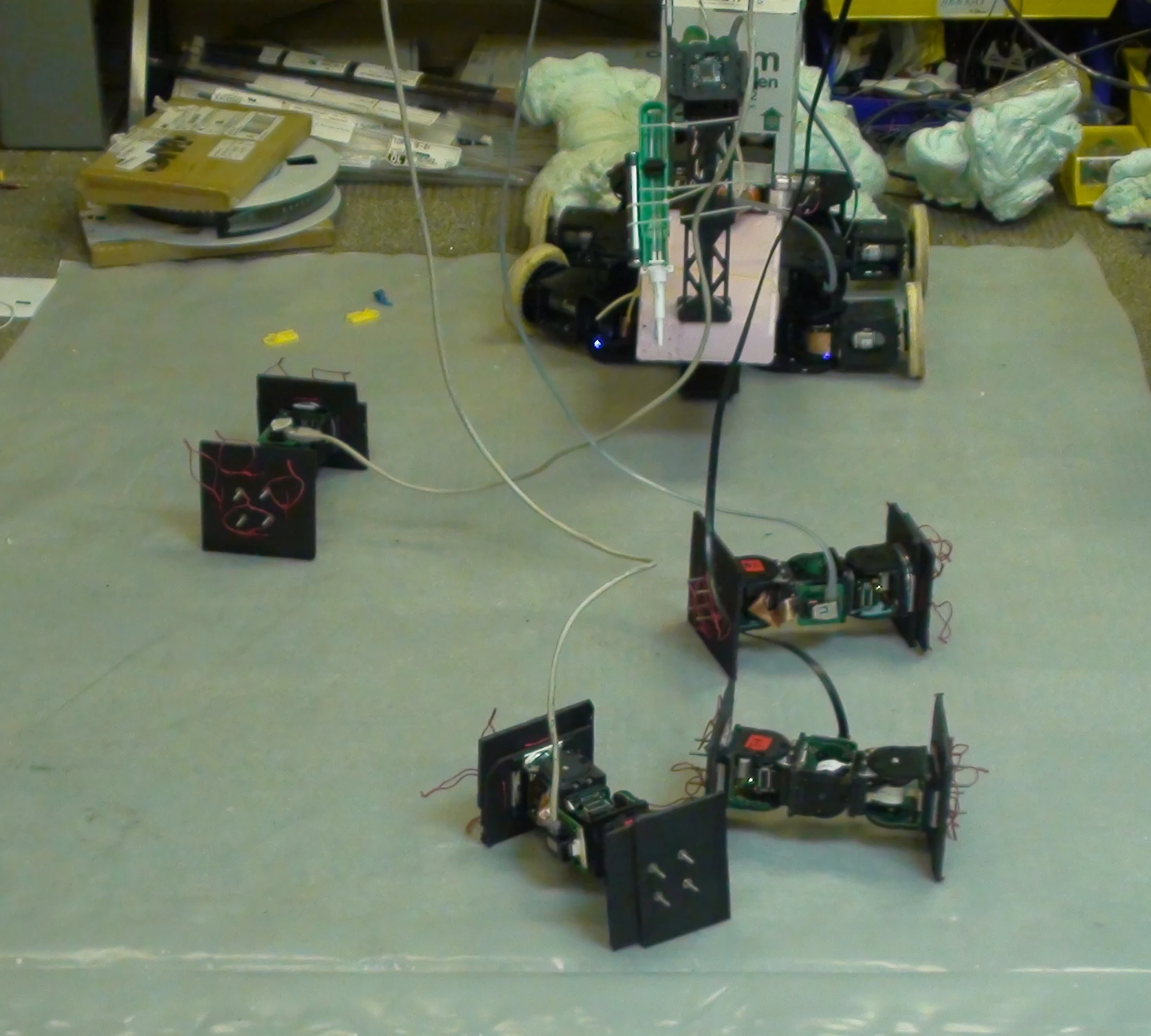 FoamBot in the process of laying out the clusters for use in a robot (Photo: ModLab)