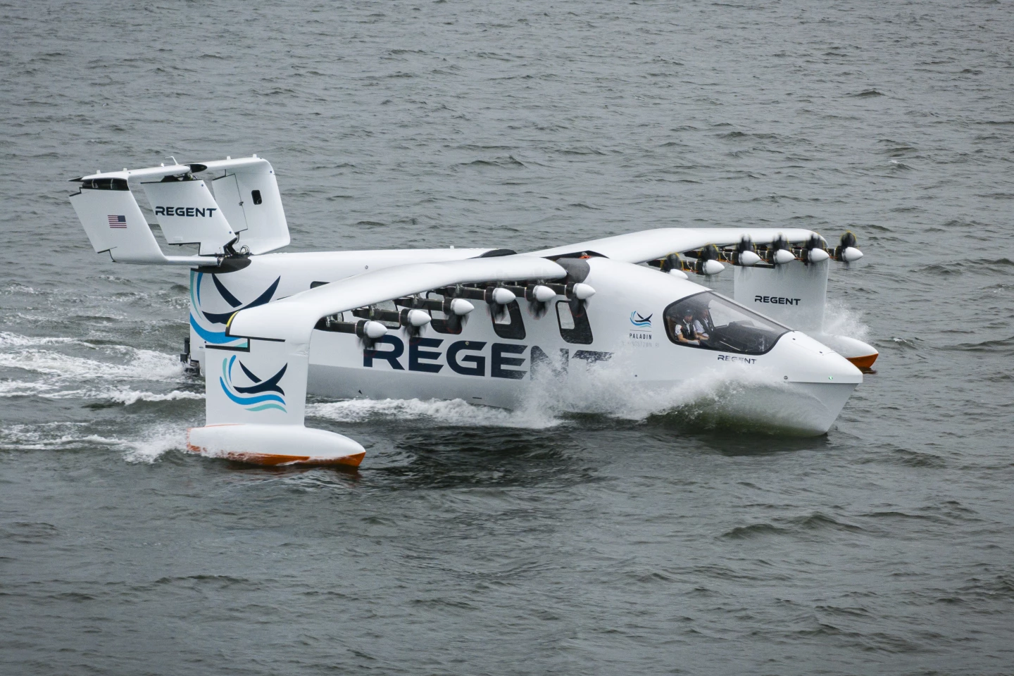 The Regent Viceroy seaglider muscles through the water in "float" mode, one of its three operational modes