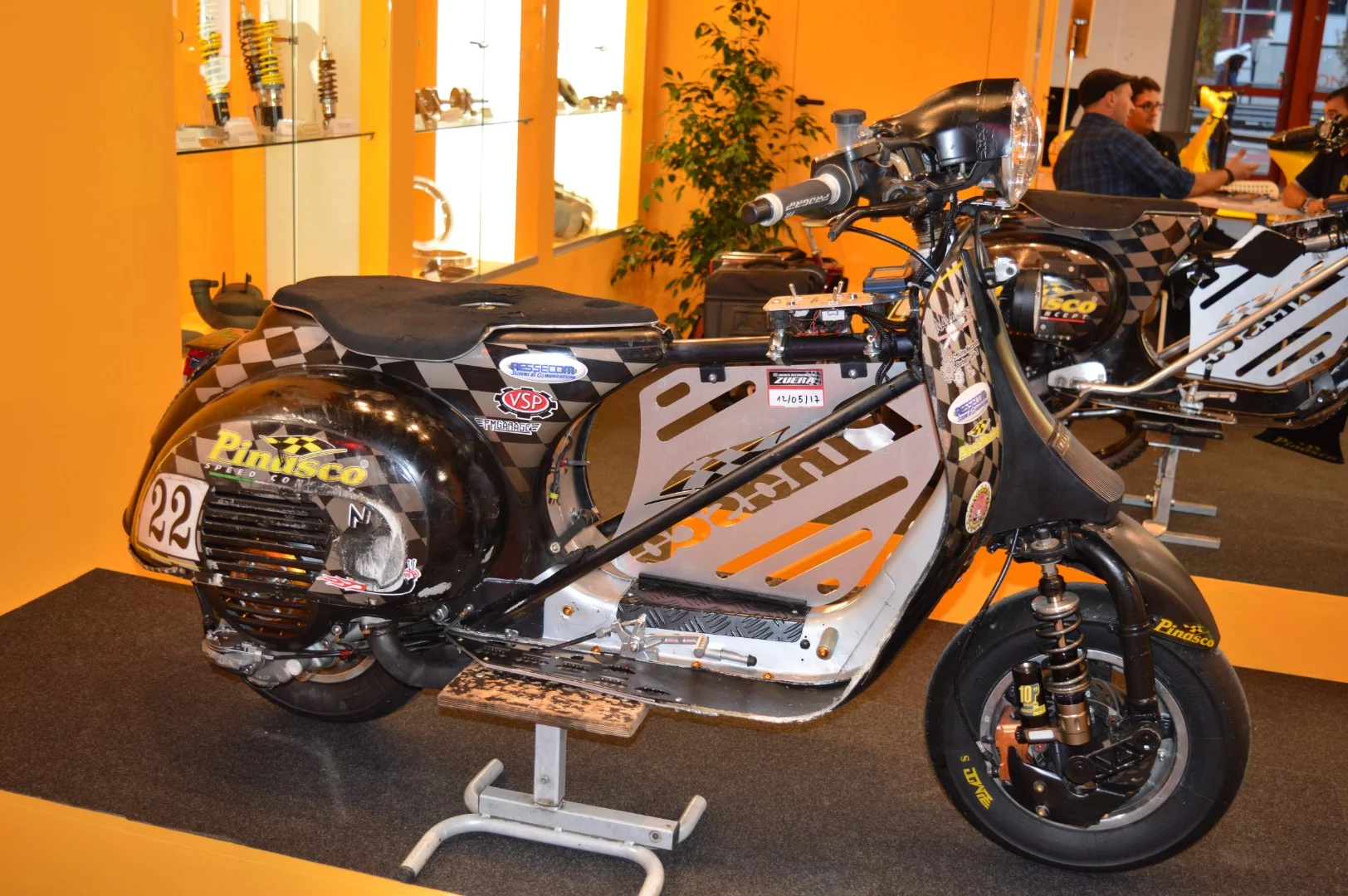 A racing Vespa is not an unusual sight in Italy