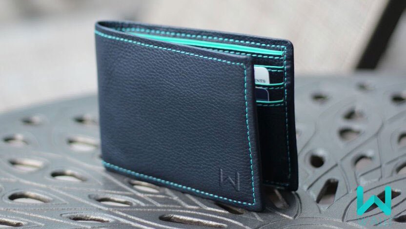 Walli is made from genuine leather and is available in both black and blue