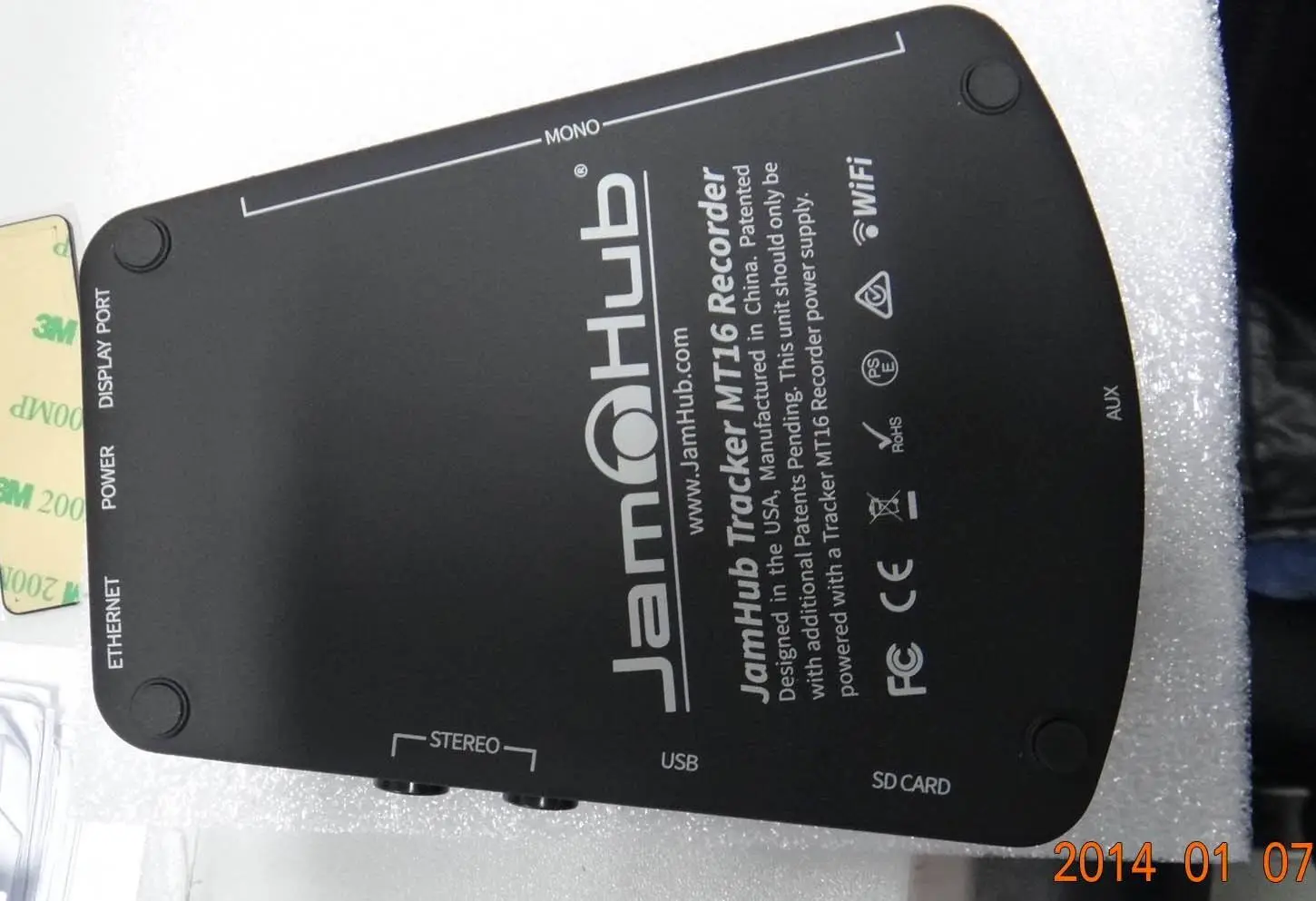 The rear of the JamHub Tracker MT16