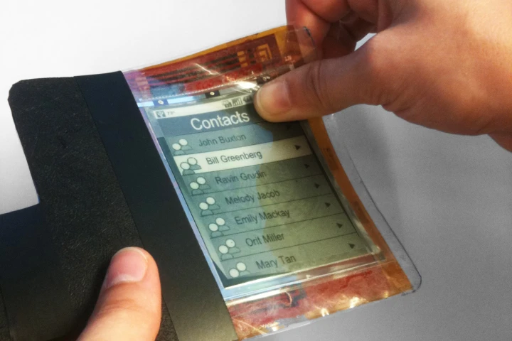 Researchers have created a thin film flexible smartphone, known as the Paperphone (Photos: Queen's University)