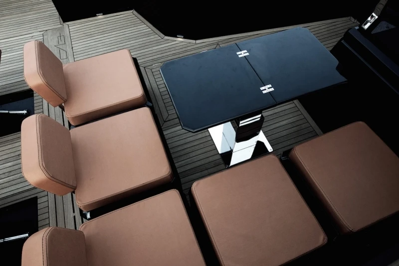 The seating can be moved around the deck