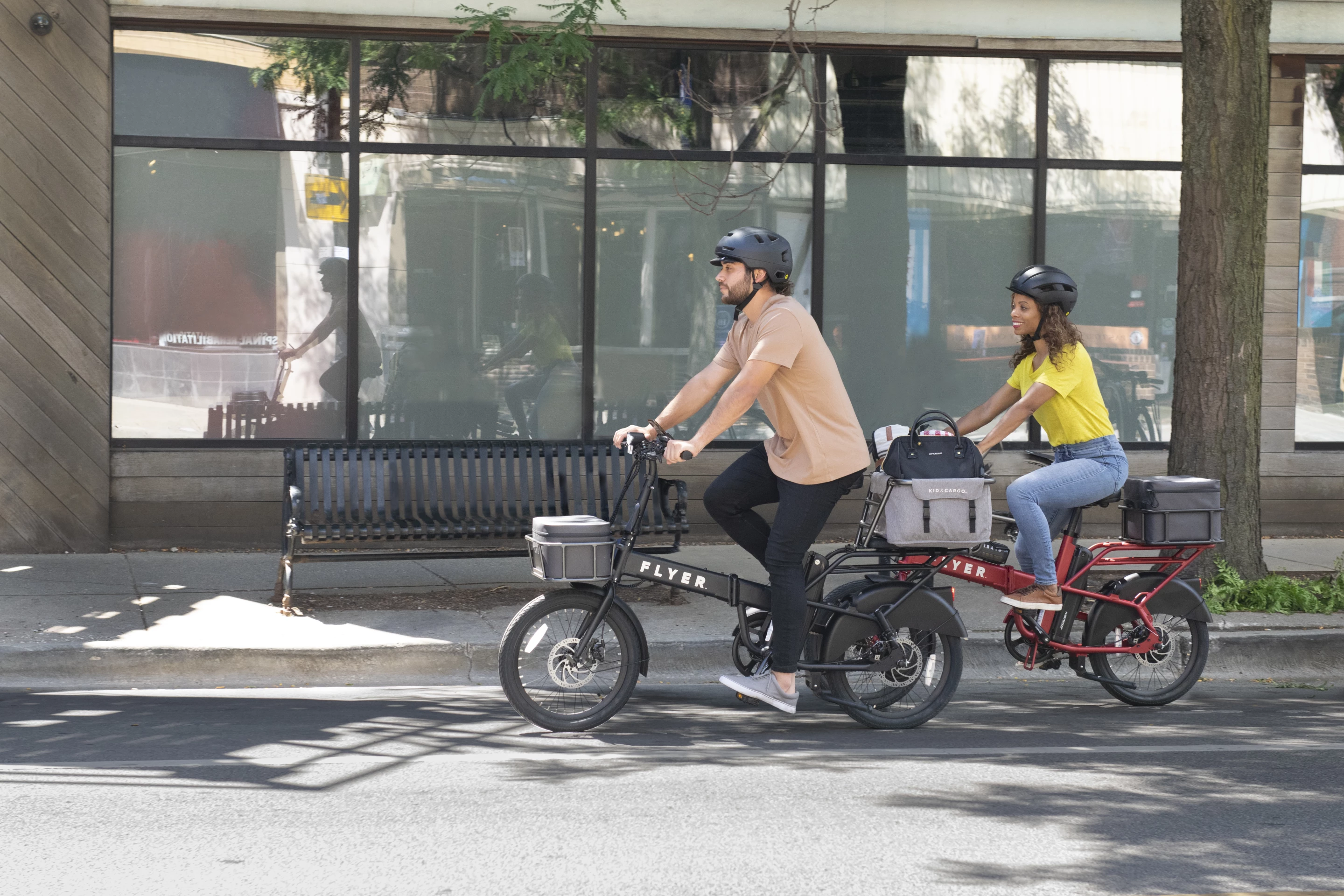 The Flyer Folding Cargo can haul up to 300 lb, including the rider, 80 lb on the rear rack and 25 lb in an optional front basket