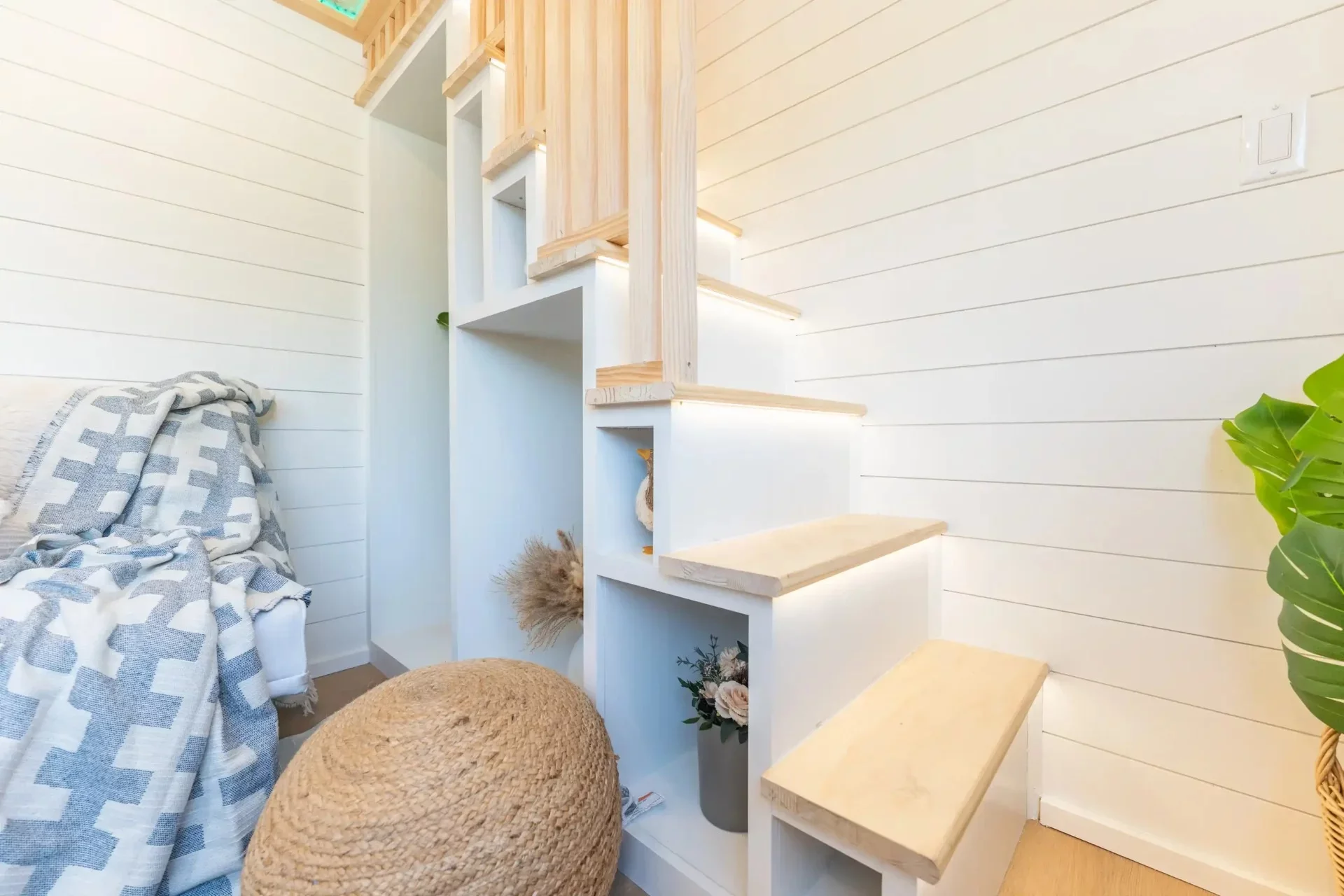 The Premium Vista's main bedroom is accessed by a storage-integrated staircase