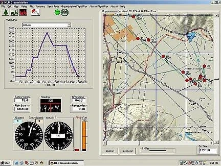 Screen snapshot of MLB ground station during flight