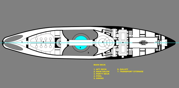 Detailed drawings of the Inifinitas by Schopfer Yachts