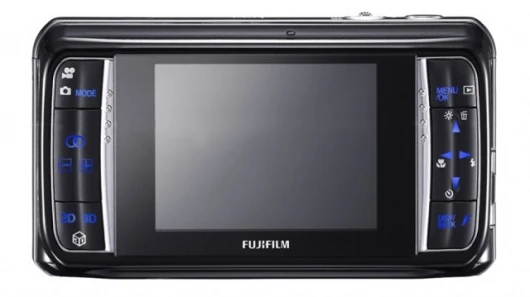 The Fujifilm FinePix Real 3D W1 display shows the 3D image live while you're shooting