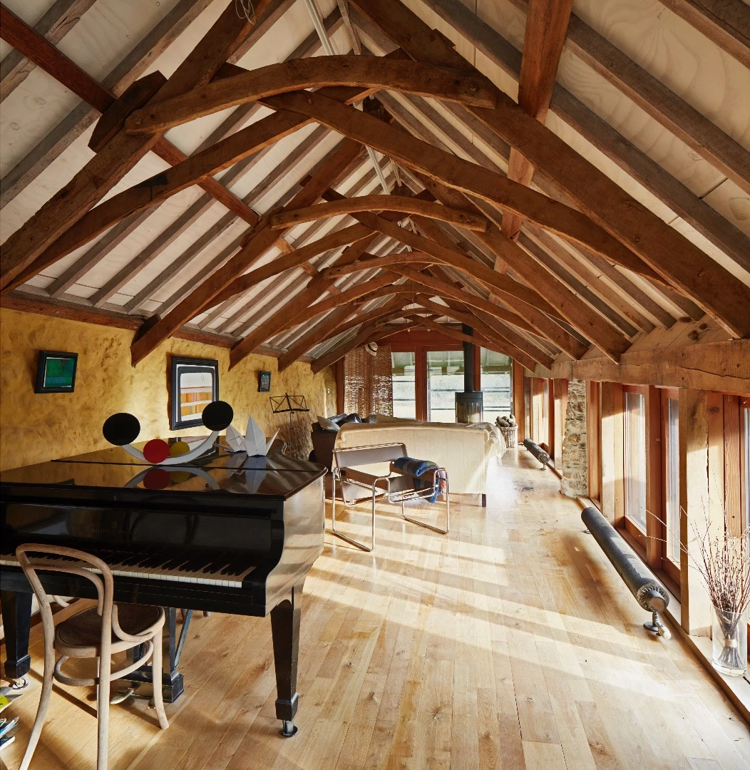 The interior of Cob Corner is beautifully finished (the cob wall is visible to the left of this shot)