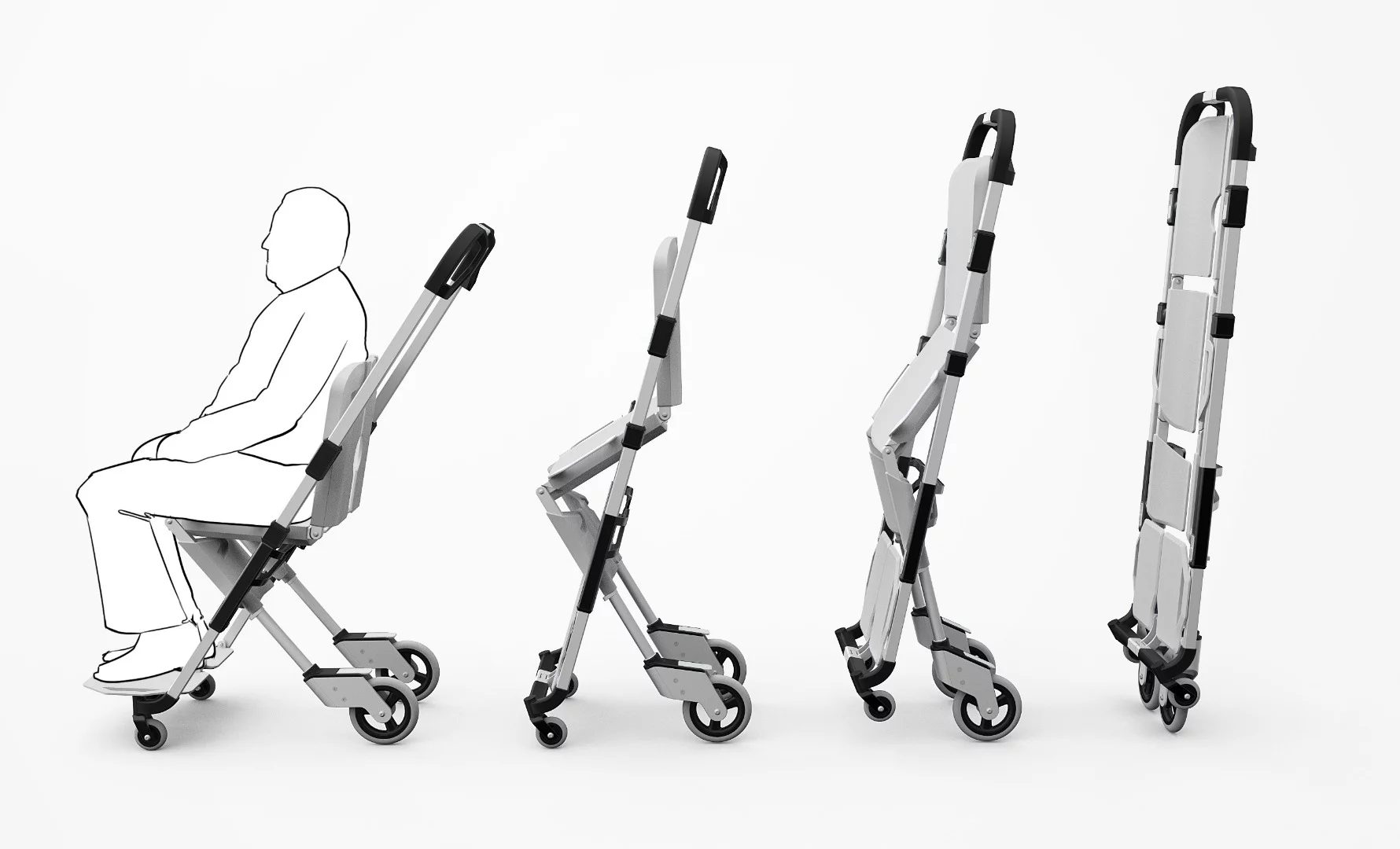 Studio Rotor and Retter Helfer Medical suggest replacing a scoop stretcher in emergency vehicles with the Multi Scoop Pro, a stretcher that can transform into a wheelchair