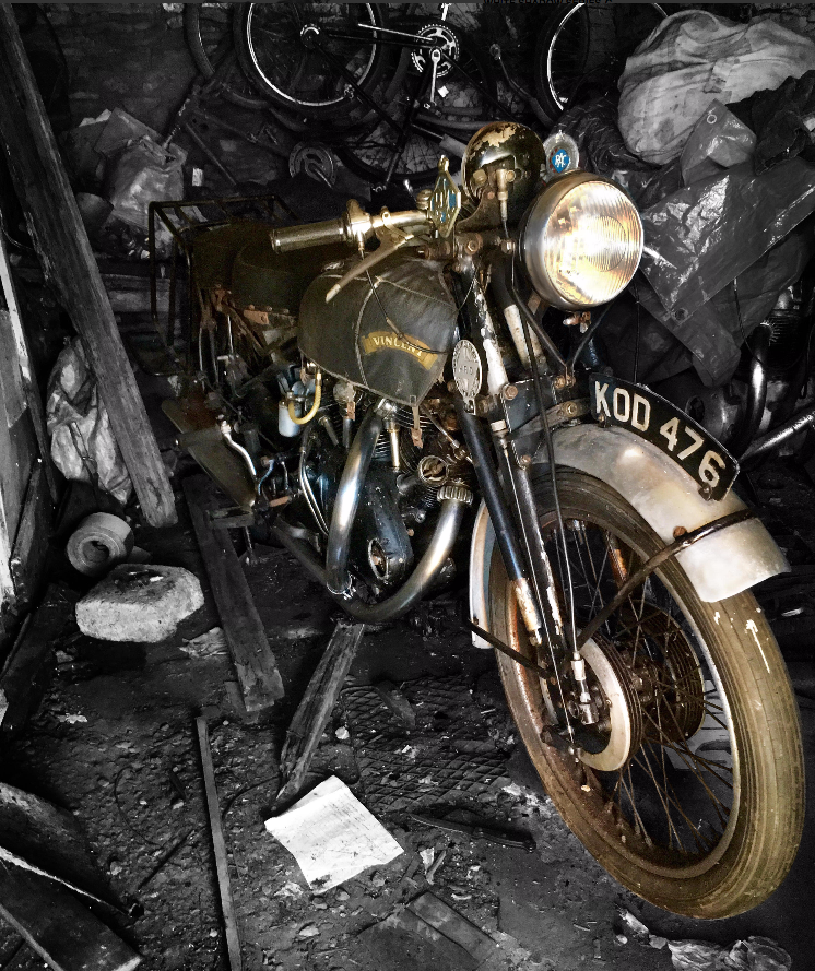 This Vincent White Shadow was put into storage in 1975 where it remained untouched for 42 years. It sold at Bonhams Spring Staffordshire sale this week for £163,900 (US$210,045)