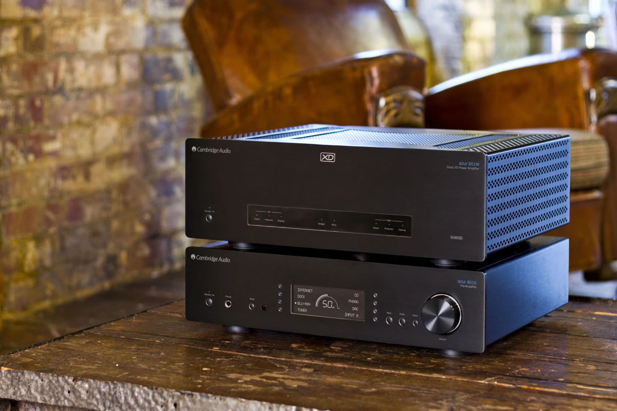 The Azur 851E preamp and the Azur 851W power amp from Cambridge Audio