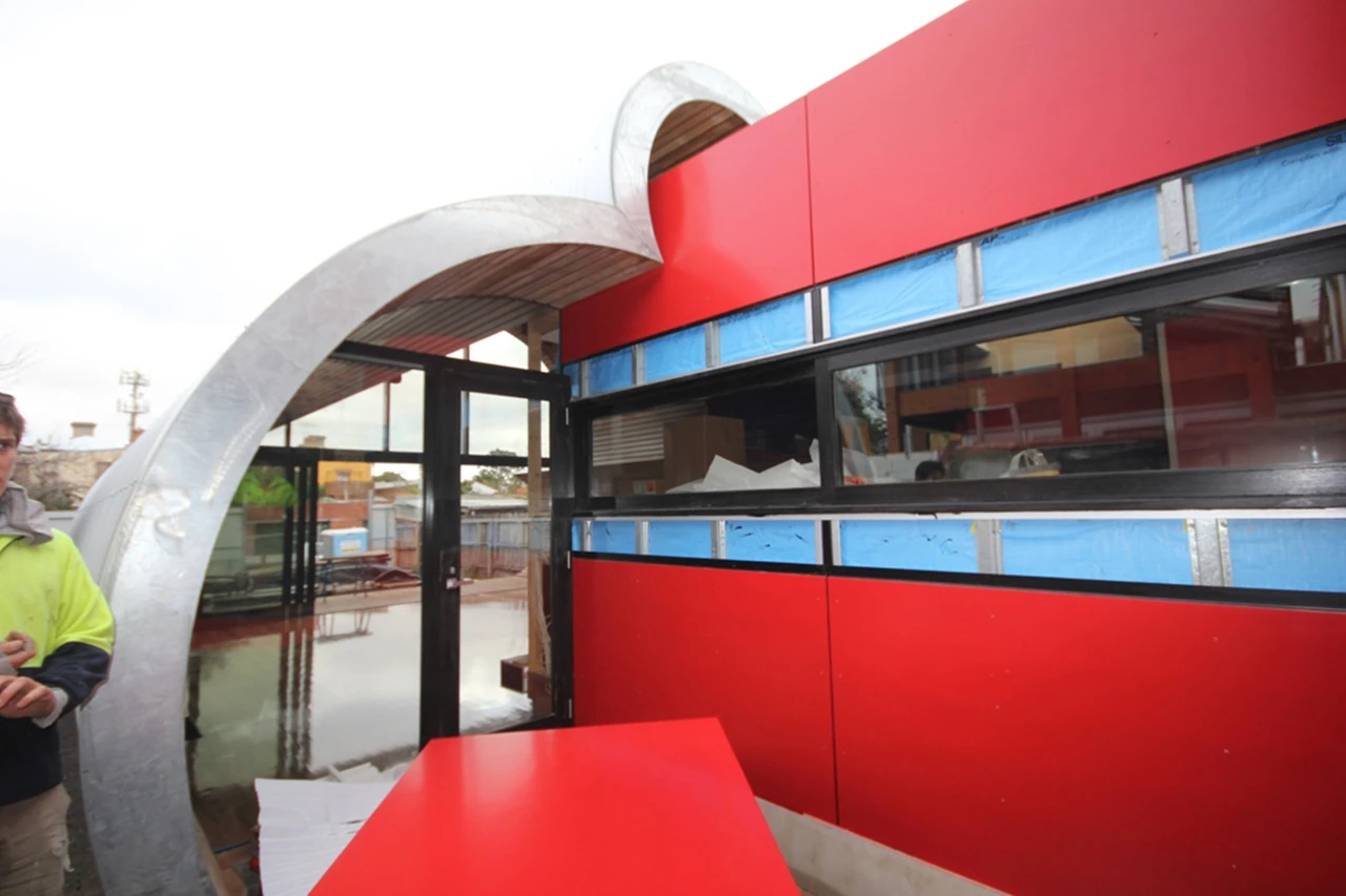 The renovation and extension in progress