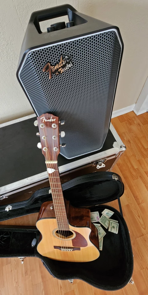 Buskers. The Rockster Air 2 is the perfect tool for those making money on public streets
