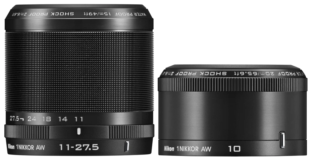 The new underwater lenses have been designed for exclusive use on the Nikon 1 AW1, though the camera can use any 1 Nikkor lenses