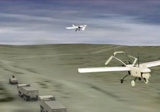 Patrolling the skies above a convoy in Iraq