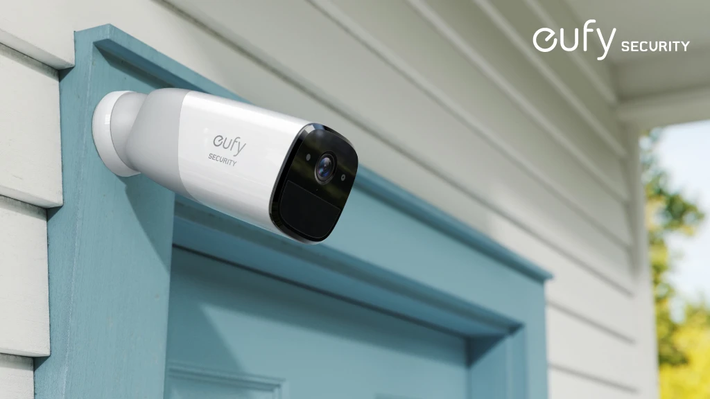 The eufy EverCam wirelessly connects to a HomeBase hub which can store recorded footage locally