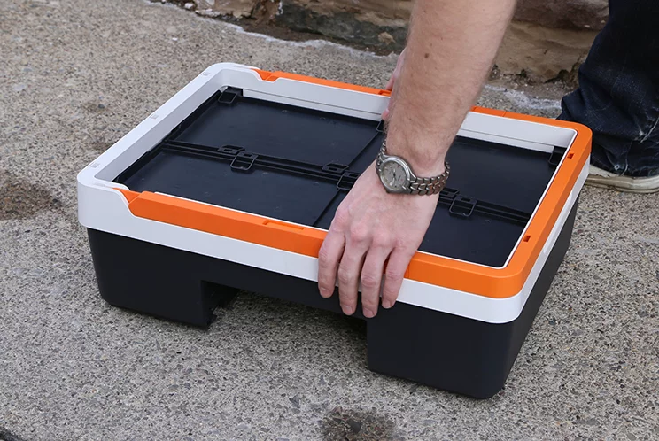 The Crate folds down when not in use