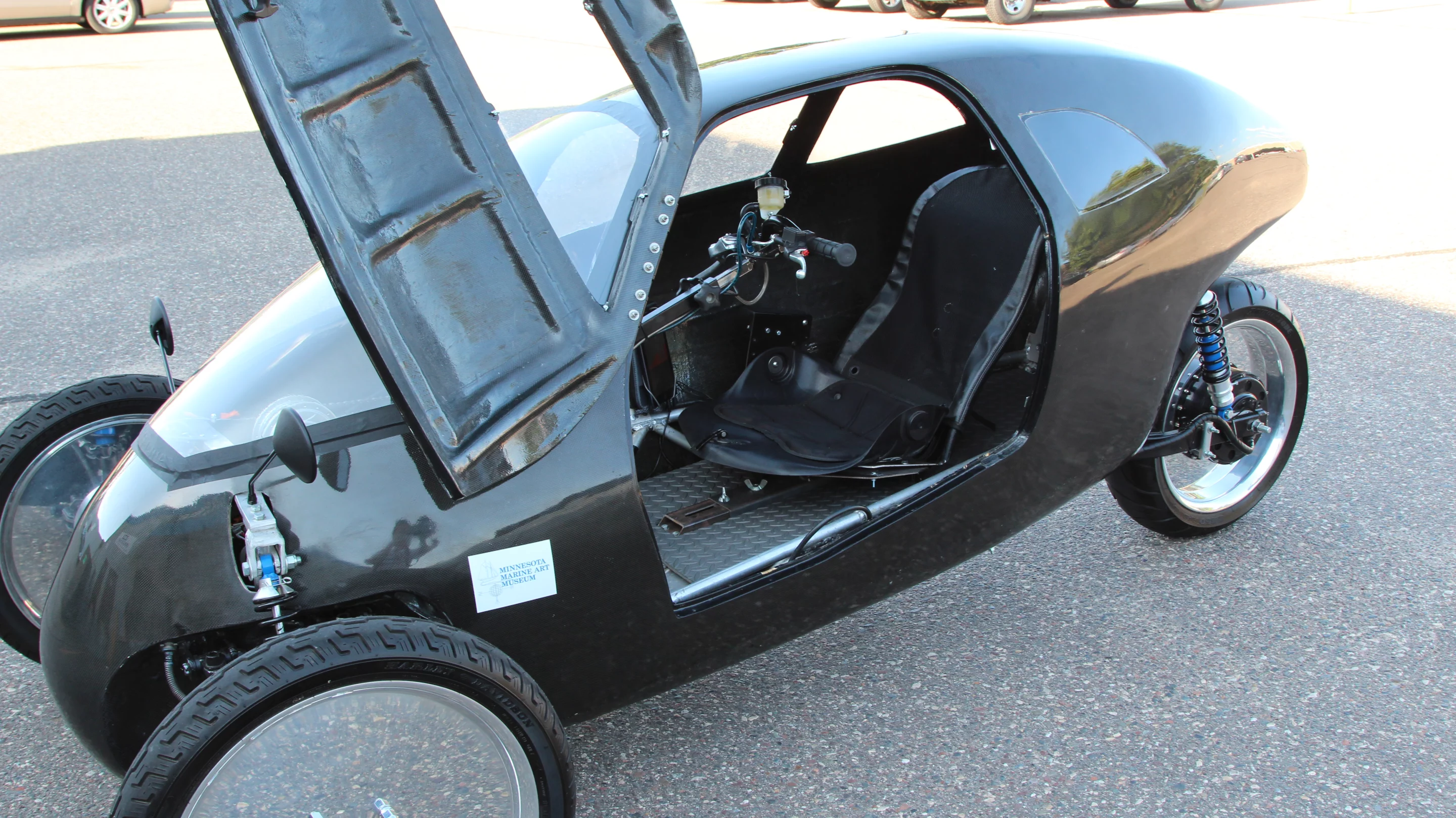 The battery gets its full charge from a wall outlet, between rides