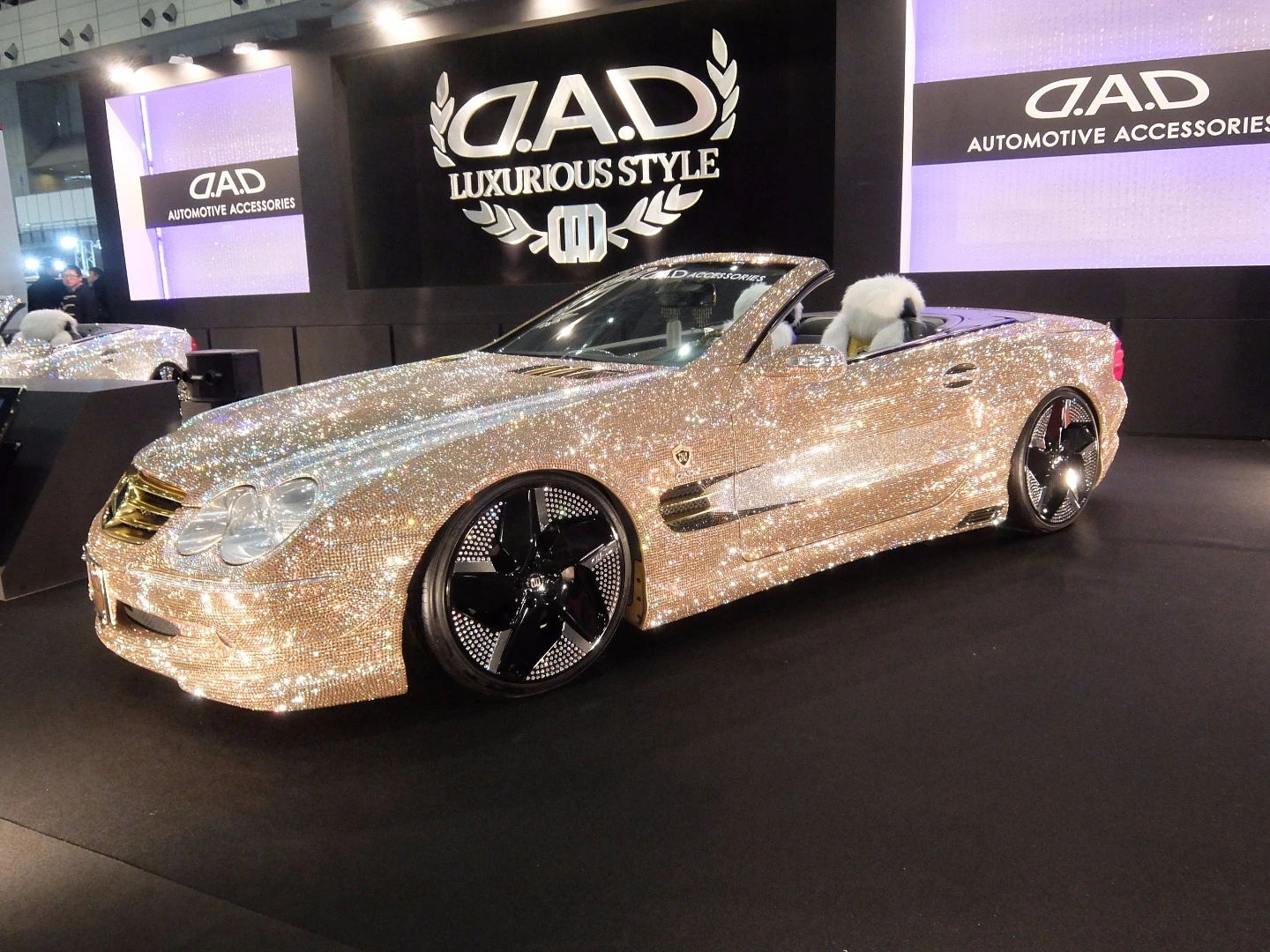D.A.D customized this Mercedes with about 300,000 Swarovski crystals