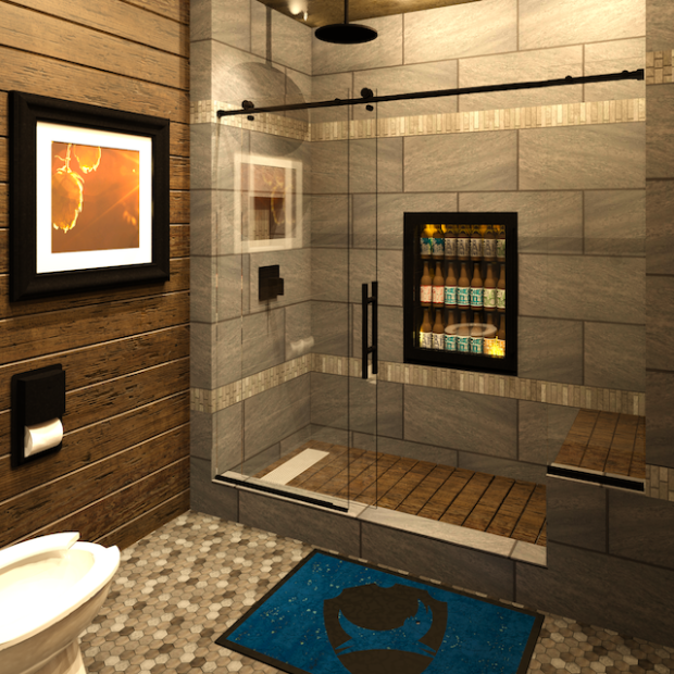 Yes, beer fridge in the shower